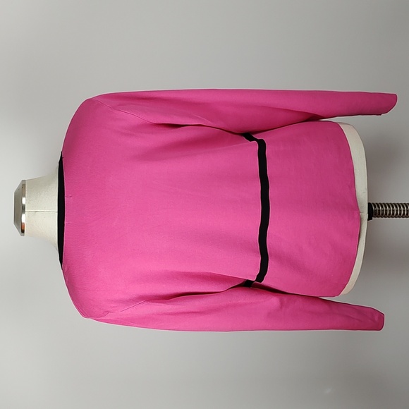 EUC Alfani Silk Blend Pink Black Trim Accent Bow Knit Sweater Blazer XL - Picture 3 of 11